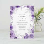 Lavender Celestial Spring Wedding Einladung (Stehend Vorderseite)