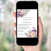 Lavender champagne cream floral wedding einladung