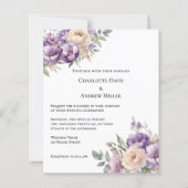 Lavender champagne cream floral wedding invitation (Vorderseite)
