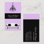 Lavender Chandelier und Couch Visitenkarte (Vorne/Hinten)