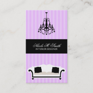 Lavender Chandelier und Couch Visitenkarte