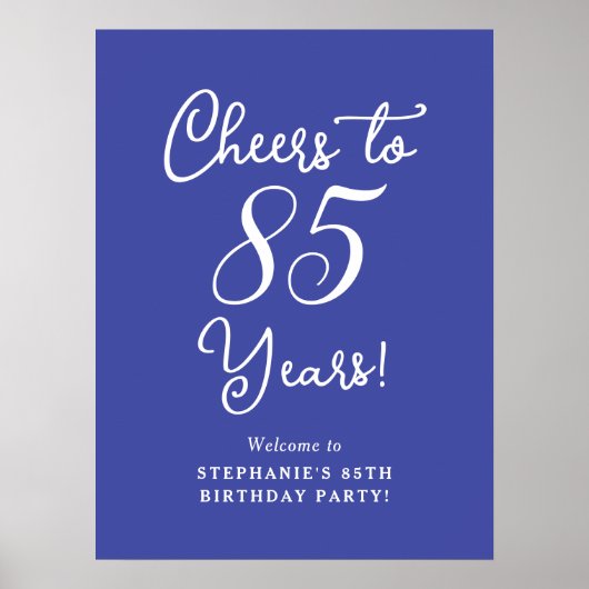 Lavender Cheers to 85 Years 85 th Birthday Party Poster (Vorne)
