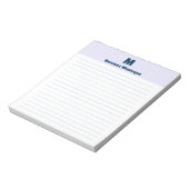 Lavender Chic Personalized Monogram Name Lined Notizblock (Rotiert)