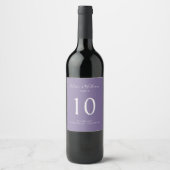 Lavender | Chic Table Number Wedding Wine Label  Weinetikett (Vorderseite)