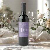 Lavender | Chic Table Number Wedding Wine Label  Weinetikett