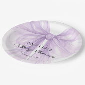 Lavender Chiffon Bow Feminine Baby Pappteller (Schrägansicht)