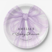Lavender Chiffon Bow Feminine Baby Pappteller (Vorderseite)