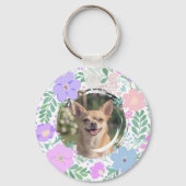 Lavender Chihuahua Silhouette Custom Name & Photo Schlüsselanhänger (Rückseite)