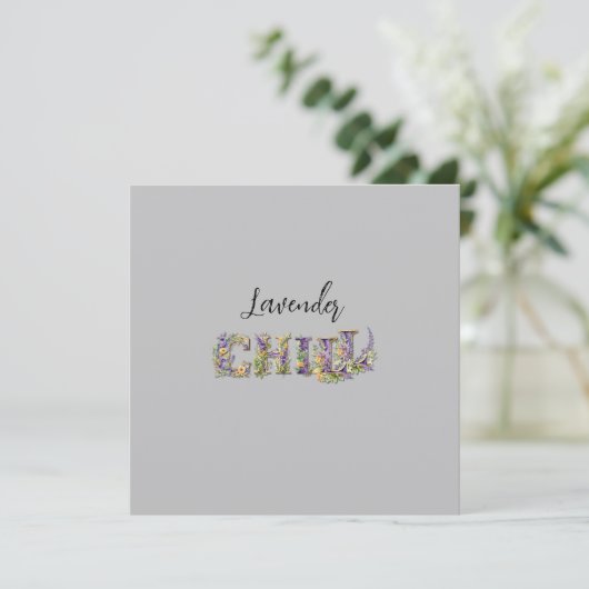Lavender Chill Einladung (Stehend Vorderseite)