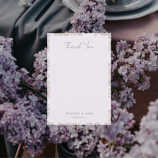Lavender Chinoiserie Elegant Wedding Vielen Dank Dankeskarte