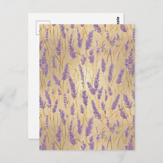 Lavender Chiyogami Postkarte (Vorne/Hinten)
