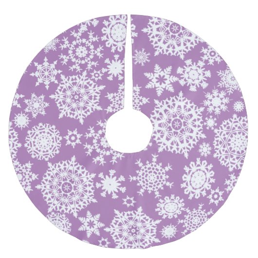 Lavender Christmas Snowflake Muster Baumrock Polyester Weihnachtsbaumdecke (Vorderseite)