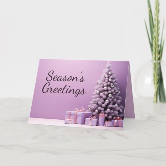Lavender Christmas Tree Feiertagskarte (Vorderseite)