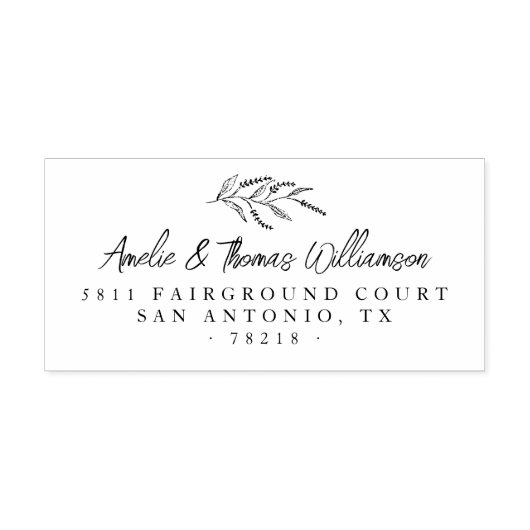 Lavender Classic Botanical Couple Rücksendeadresse Gummistempel (Prägung)