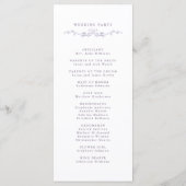Lavender Classic Floral Crest Wedding Ceremony Programm (Rückseite)