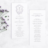 Lavender Classic Floral Crest Wedding Ceremony Programm