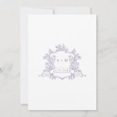 Lavender Classic Floral Frame Wedding            Einladung (Rückseite)