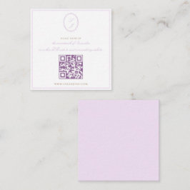 Lavender Classic Monogram QR UAWG Wedding Begleitkarte