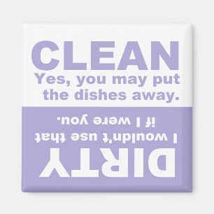 Lavender Clean Dirty Geschirrspüler Magnet