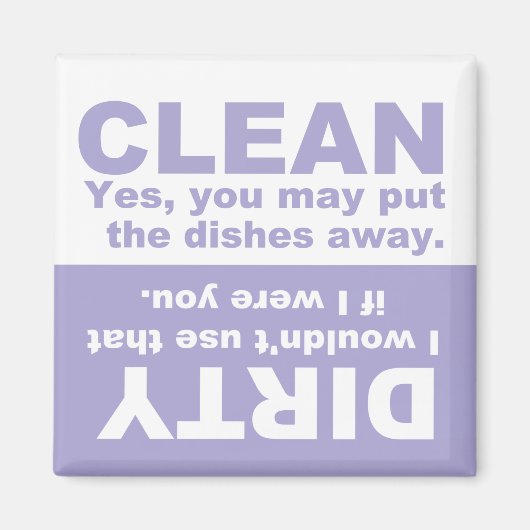 Lavender Clean Dirty Geschirrspüler Magnet (Vorne)