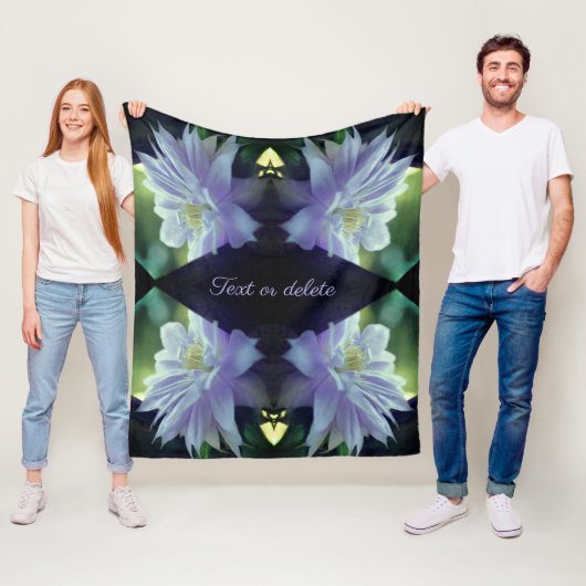 Lavender Clematis Blume Abstrakt Personalisiert Fleecedecke (Beispiel)