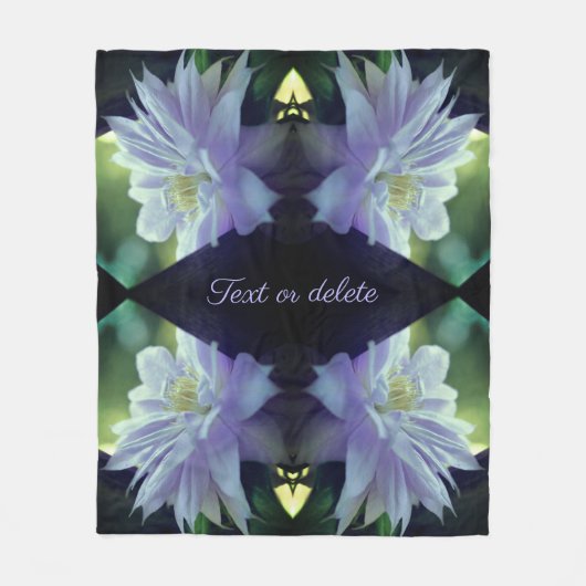 Lavender Clematis Blume Abstrakt Personalisiert Fleecedecke (Vorderseite)