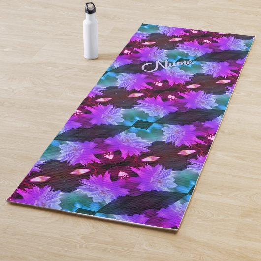 Lavender Clematis Blume Abstrakt Personalisiert Yogamatte (Beispiel)