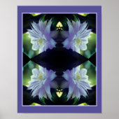 Lavender Clematis Blume in Trellis Abstrakt Poster (Vorne)