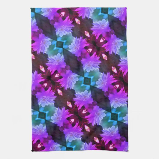 Lavender Clematis Blume in Trellis Geschirrtuch (Vertikal)