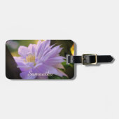 Lavender Clematis Blume in Trellis Personalisiert Gepäckanhänger (Vorderseite horizontal)