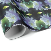 Lavender Clematis Blume in Trellis Personalisiert Geschenkpapier (Rolleneckpunkt)