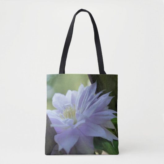 Lavender Clematis Blume in Trellis Tasche (Vorderseite)