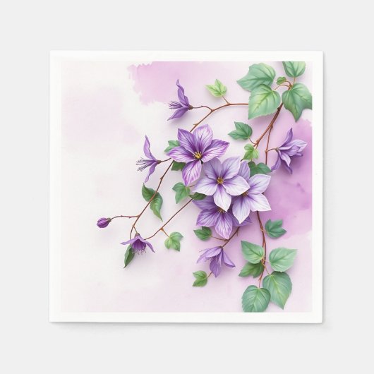 Lavender Clematis Weinroute Mendrisiotto Serviette (Vorderseite)