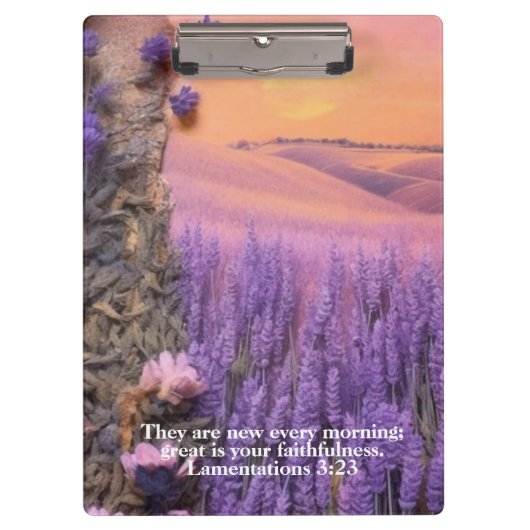 Lavender Clipboard Lamentations 3:23 Klemmbrett (Vorderseite)
