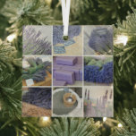 Lavender Collage Ornament Aus Glas<br><div class="desc">Provence,  diese schöne Gegend im Süden Frankreichs. So viele schöne kleine Dörfer,  schöne Märkte zu erkunden und viele andere Dinge. Suchen Sie nach "provenceprovence",  um tolle Geschenkideen,  Zuhause-Dekorationen und Karten zu finden. Vollständige Sammlung von Geschirr vorhanden,  Tischsets und Servietten inklusive. Alles mit Bildern,  aufgenommen in der Provence.</div>