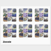Lavender Collage Quadratischer Aufkleber (Blatt)