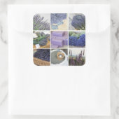 Lavender Collage Quadratischer Aufkleber (Tasche)