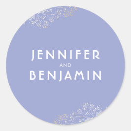 Lavender Color Elegantes Gipskraut Hochzeit Runder Aufkleber