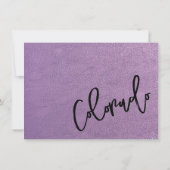 Lavender Colorado Passport Danke Karte (Rückseite)