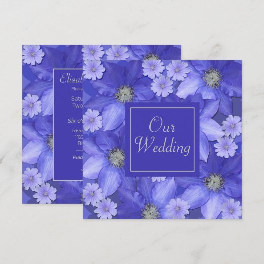 Lavender Colored Floral Wedding Einladung (Vorne/Hinten)