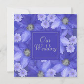Lavender Colored Floral Wedding Einladung (Vorderseite)