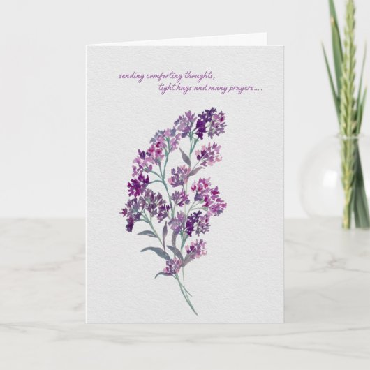 Lavender Comforting Thoughts – Watercolor Sympathy Karte (Vorderseite)