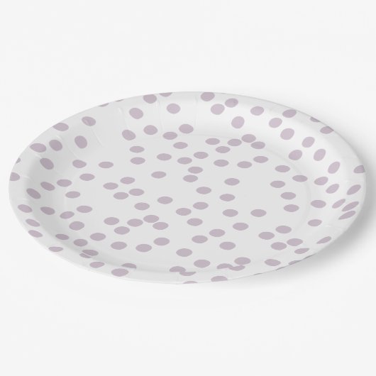 Lavender Confetti / Punkt Pappteller (Schrägansicht)