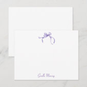 Lavender Coquette Ribbon Personalisierte Mitteilun Mitteilungskarte (Vorne/Hinten)