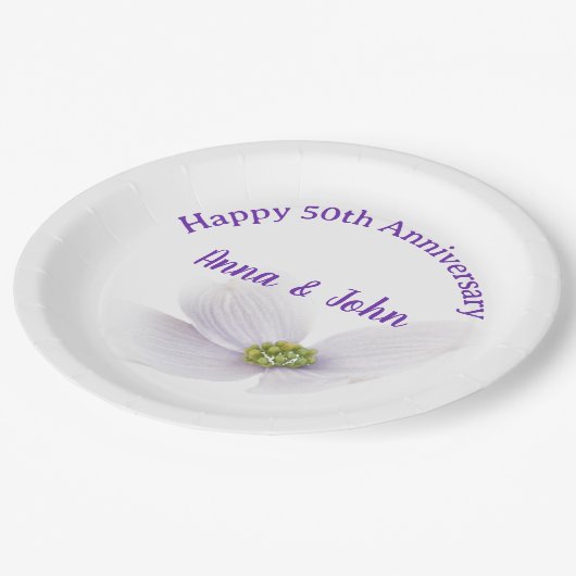 Lavender Cosmos fFower 50 Jahre alt Pappteller (Schrägansicht)