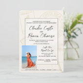 Lavender Costa Rica Passport Hochzeit Einladung (Stehend Vorderseite)