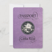 Lavender Costa Rica Passport Save The Date (Vorderseite)