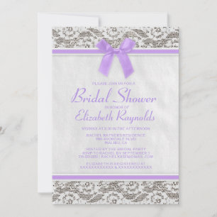 Lavender Country Lace Bridal Dusche Einladungen