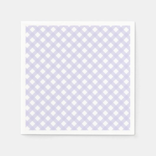 Lavender Country Style Gingham Pattern Serviette (Vorderseite)