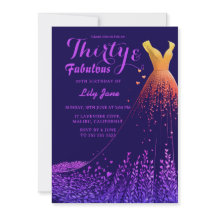Lavender Cove Luxury Gown 30. Geburtstag Einladung